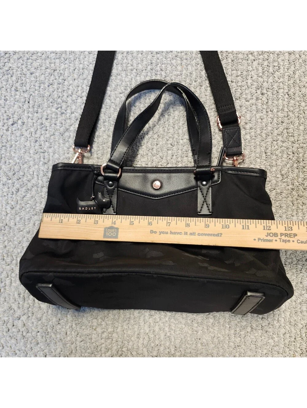 Radley London Black Tote Shoulder Bag with Dog Charm